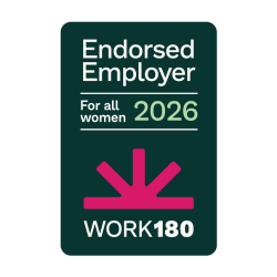 Logo for Endorsed Employer for all women 2026 Work 180