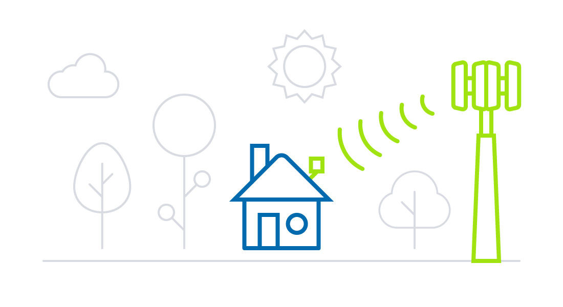 Illustration of fixed wireless connection