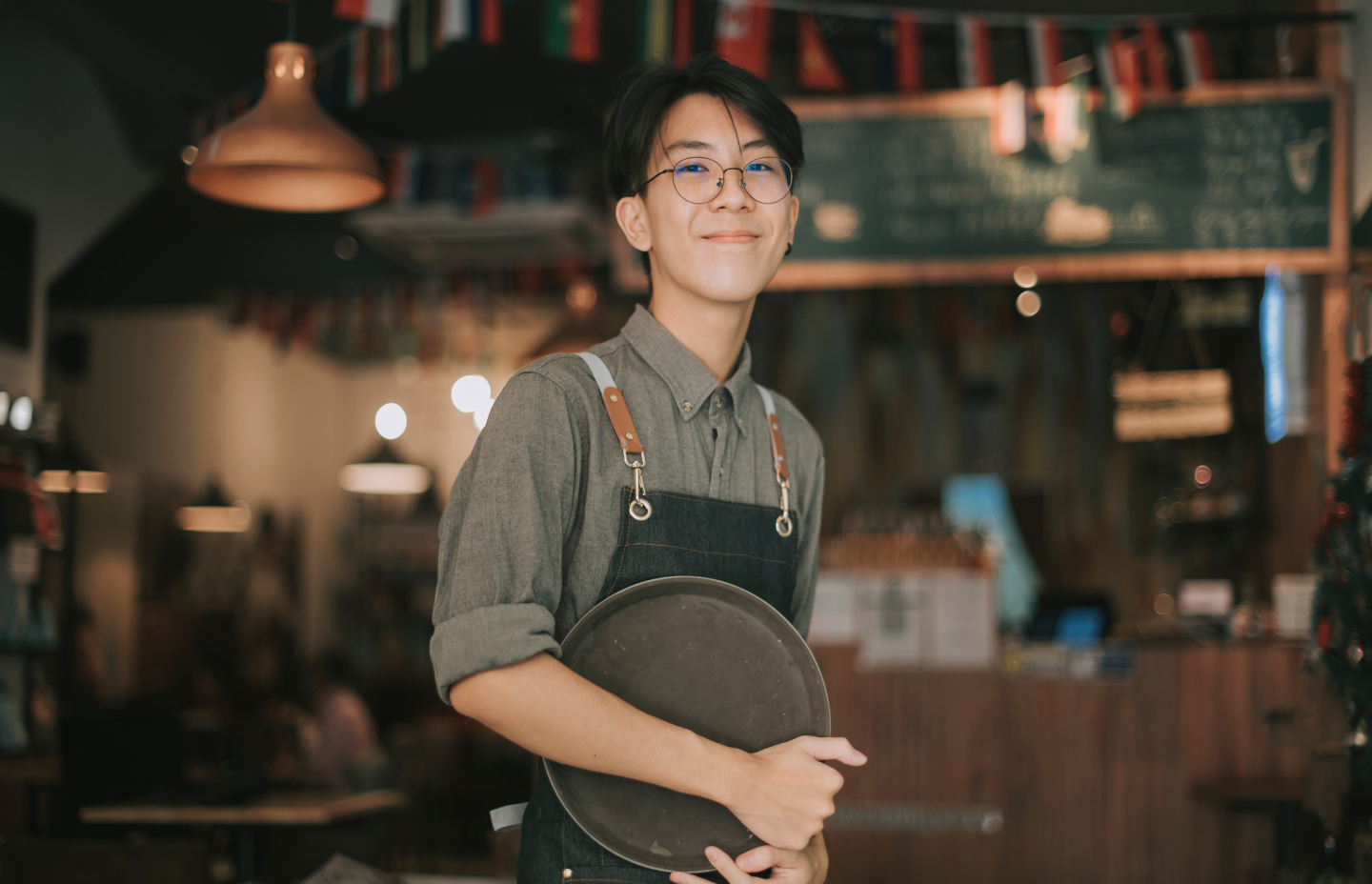 image of a person in a restaurant