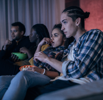 watching tv